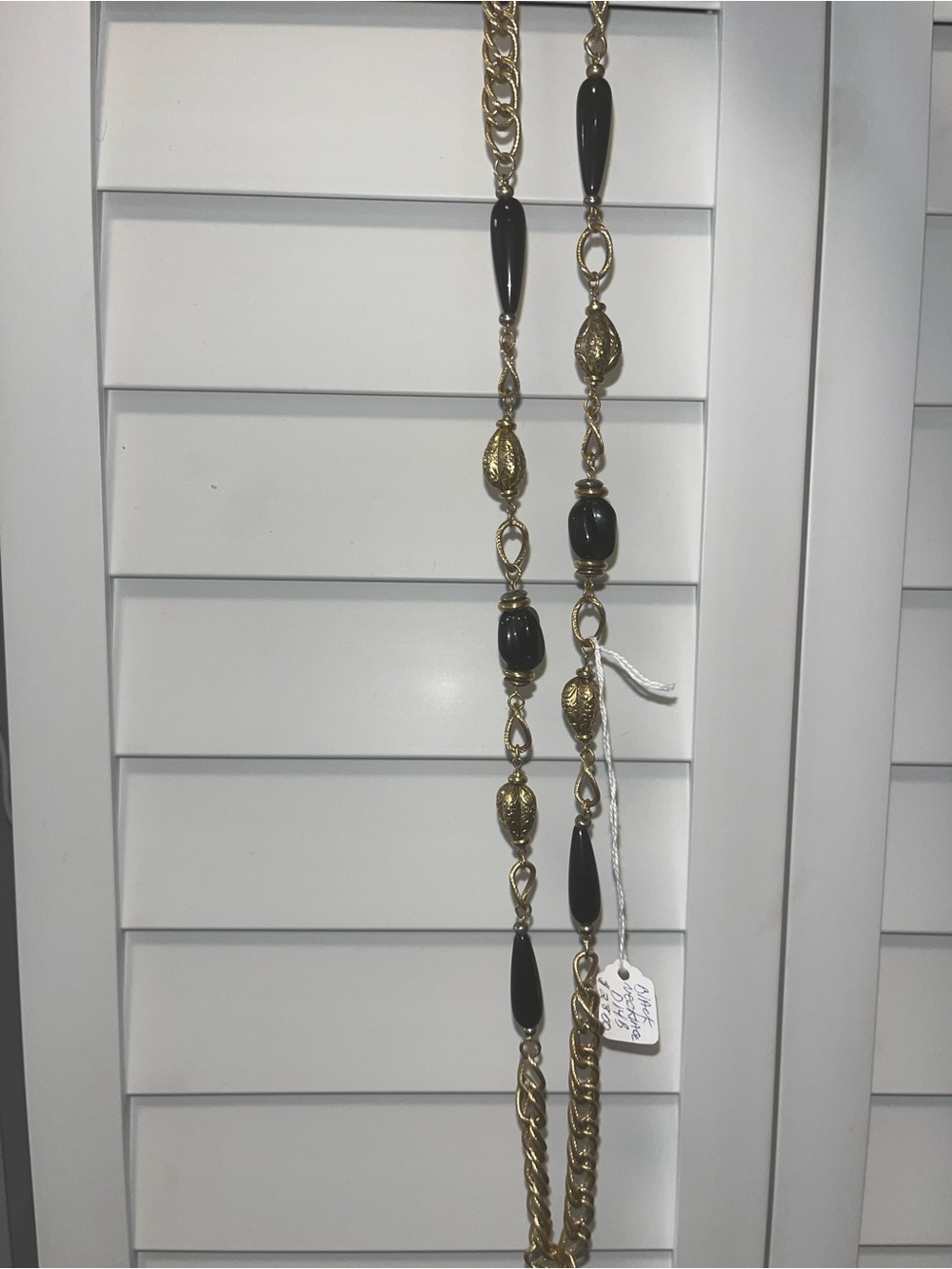 Gold and Black Beaded Decorative necklace - Home Accents